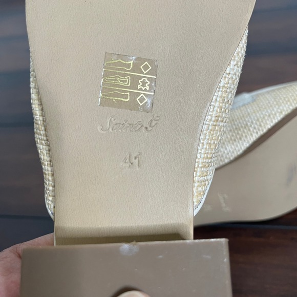 Saint G Sylvie Straw Espadrille Square Toe Mules Horsebit Women US 11 EU 41 New - Picture 10 of 11